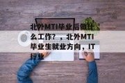北外MTI毕业后做什么工作？，北外MTI毕业生就业方向，IT行业
