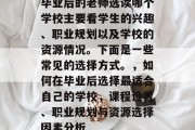 毕业后的老师选读哪个学校主要看学生的兴趣、职业规划以及学校的资源情况。下面是一些常见的选择方式。，如何在毕业后选择最适合自己的学校，课程设置、职业规划与资源选择因素分析