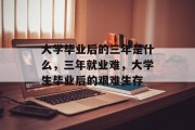 大学毕业后的三年是什么，三年就业难，大学生毕业后的艰难生存