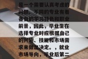 毕业后的第二专业选择是一个需要认真考虑的问题。不同的专业有着各自的学习特色和职业前景，因此，毕业生在选择专业时应根据自己的兴趣、技能和市场需求来做出决定。，就业市场导向，毕业后第二专业的明智选择