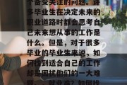 毕业后的就业选择是一个备受关注的问题。许多毕业生在决定未来的职业道路时都会思考自己未来想从事的工作是什么。但是，对于很多毕业的毕业生来说，如何找到适合自己的工作却是困扰他们的一大难题。，就业难？如何找寻适合自己的工作？