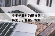 小学毕业时的那首歌—再见了，爸爸，告别