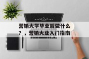 营销大学毕业后做什么？，营销大业入门指南