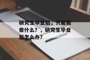 研究生毕业后，只能做些什么？，研究生毕业后怎么办？