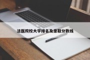 法医院校大学排名及录取分数线