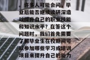 毕业之后找工作是一个关键的选择，因为这决定着你的职业发展方向。许多人可能会问，毕业后能否继续读研深造以提升自己的职业技能和知识水平？在答这个问题时，我们首先需要了解毕业生在校期间可以参加哪些学习或培训项目来提升自己的能力。，就业与考研，选择继续深造还是在校找工作?