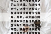 毕业两年后在国内读双学位，是一种非常常见的人生选择。在现代社会中，这种生活方式正在逐渐被接受并流行起来。那么，毕业后在国内读双学位有什么具体含义呢？中国研究生留学热，就业市场中的专业选择与市场需求双重考量的双学位利弊分析