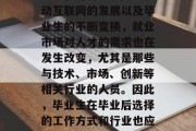 毕业后的选择和目标对一个人的个人发展至关重要。在当前的社会环境中，随着互联网、移动互联网的发展以及毕业生的不断变换，就业市场对人才的需求也在发生改变，尤其是那些与技术、市场、创新等相关行业的人员。因此，毕业生在毕业后选择的工作方式和行业也应考虑到自己的兴趣和能力。，数字化时代，毕业后选择工作的关键因素及趋势分析