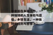 毕业后在乡镇工作，一种独特的人生体验与感悟，乡镇生活，一种独特的经历与感悟