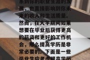 毕业找工作是一个至关重要的步骤，它不仅关系到你的职业生涯的发展，也直接影响到你未来的收入和生活质量。然而，在大学期间如果想要在毕业后获得更高的薪资和更好的工作机会，那么提高学历是非常必要的。下面是一些毕业生应考虑提高学历的因素，提升学历是求职成功的关键因素