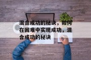 混合成功的秘诀，如何在困难中实现成功，混合成功的秘诀