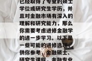 金融学毕业后，如果你已经取得了专业的硕士学位或研究生学历，并且对金融市场有深入的理解和研究能力，那么你需要考虑进修金融学的进一步学习。以下是一些可能的进修选项，供你参考，金融硕士、研究生课程，金融专业进一步深造