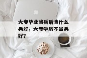 大专毕业当兵后当什么兵好，大专学历不当兵好？