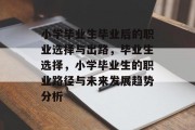 小学毕业生毕业后的职业选择与出路，毕业生选择，小学毕业生的职业路径与未来发展趋势分析