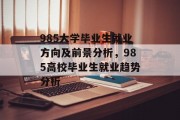 985大学毕业生就业方向及前景分析，985高校毕业生就业趋势分析