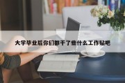 大学毕业后你们都干了些什么工作贴吧