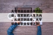 大学毕业后我选择的职业，探索新的人生方向，从迷茫到选择，大学毕业生职业探索之旅