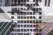 政法毕业不仅能做什么？政法毕业的学生就业方向选择众多，其中包括但不限于司法警察、法院工作人员、法官助理、检察院侦查员、律师、政治分析师等。那么，当政法毕业生在求职过程中遇到困难时，我们应该如何寻找合适的工作机会呢？，政法毕业生就业途径多种多样