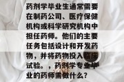 药剂学毕业生通常需要在制药公司、医疗保健机构或科学研究机构中担任药师。他们的主要任务包括设计和开发药物，并将药物投入临床试验。，药剂学专业毕业的药师需做什么？