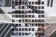 厦门大学毕业后一般分配的就业方式因地区、行业和个人专业背景而异。在厦门大学毕业后，学生可以根据自己的兴趣和职业规划，选择在一些不同行业的岗位中就业，厦门大学毕业生就业形势多变，可选择行业分布广，可根据兴趣与职业规划选择工作领域