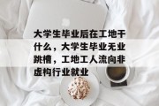 大学生毕业后在工地干什么，大学生毕业无业跳槽，工地工人流向非虚构行业就业