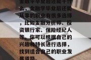 金融学毕业后还能干什么，金融学毕业后还能从事的职业有很多选择，比如金融分析师、投资银行家、保险经纪人等。你可以根据自己的兴趣和特长进行选择，找到适合自己的职业发展道路。