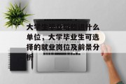大学生毕业后能进什么单位，大学毕业生可选择的就业岗位及前景分析