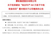 A股头部轮胎企业再添海外重大投资！赛轮轮胎拟超20亿元在埃及建厂，年产360万条子午轮胎