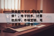 毕业后可考的证书有哪些？，电子技术、计算机科学、市场营销、电子商务、法律等。