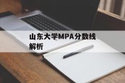 山东大学MPA分数线解析