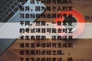 艺术生毕业后考什么证书？这个问题可能因人而异，因为每个人的学习目标和所选择的专业不同。然而，一些常见的考试项目可能会对艺术生有帮助，这些证书通常是申请研究生或职业发展的必经之路。，艺术生必修的考试，研究生文凭与专业认证