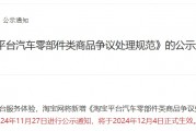 淘宝拟新增汽车零部件类目商品交易纠纷处理标准