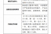 平安人寿徐州中心支公司被罚27万元：因执业登记管理不规范 内部管控不严致使发生涉刑案件等违法违规事实