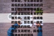 毕业后，学生通常都会面临职业生涯规划的问题。他们需要明确自己的职业目标和未来的发展方向。这是一段艰难的旅程，但也是一段充满机遇的旅程。，学生职业生涯规划，困难与机遇并存的道路