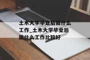 土木大学毕业后做什么工作_土木大学毕业后做什么工作比较好