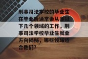 刑事司法学校的毕业生在毕业后通常会从事以下几个领域的工作，刑事司法学校毕业生就业方向揭秘，哪些领域适合他们？