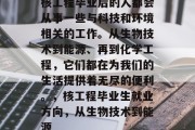 核工程毕业后的人都会从事一些与科技和环境相关的工作。从生物技术到能源、再到化学工程，它们都在为我们的生活提供着无尽的便利。，核工程毕业生就业方向，从生物技术到能源