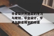 毕业设计开题后的学习与规划，毕业设计，学术与职业规划的桥梁