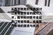 从医学教育的角度探讨二本专业毕业的医疗人才，医学院校医毕业后两门专业毕业，未来医疗市场的需求与挑战