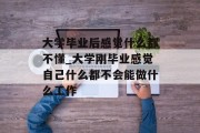 大学毕业后感觉什么都不懂_大学刚毕业感觉自己什么都不会能做什么工作