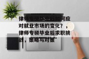 律师专硕毕业后如何应对就业市场的变化？，律师专硕毕业后求职挑战，策略与对策