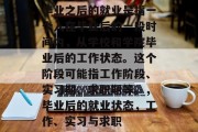 毕业之后的就业是指一个人在毕业后的一段时间内，从学校和学院毕业后的工作状态。这个阶段可能指工作阶段、实习期、求职期等。，毕业后的就业状态，工作、实习与求职