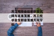 苏工院毕业后的职业选择与未来发展，苏工院毕业生职业发展方向分析