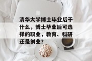清华大学博士毕业后干什么，博士毕业后可选择的职业，教育、科研还是创业？