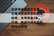 大学毕业后的三年里，忙碌与挑战并存的四年时光，大学毕业3年，忙碌、挑战与成长交织的四年生活