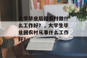 大学毕业后回农村做什么工作好？，大学生毕业回农村从事什么工作好？