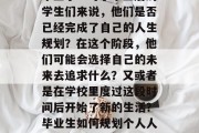 毕业了！对于毕业后的学生们来说，他们是否已经完成了自己的人生规划？在这个阶段，他们可能会选择自己的未来去追求什么？又或者是在学校里度过这段时间后开始了新的生活？毕业生如何规划个人人生？