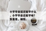 小学毕业后还能学什么，小学毕业还能学啥？答案是，编程。