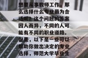 师范大学毕业后，如果想要从事教师工作，那么选择什么专业最为合适呢？这个问题的答案因人而异，不同的人可能有不同的职业道路。但是，以下是一些可以帮助你做出决定的专业选择，师范大学毕业生如何选择教师专业