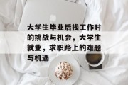 大学生毕业后找工作时的挑战与机会，大学生就业，求职路上的难题与机遇